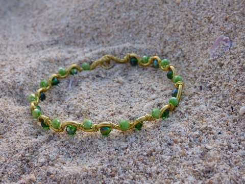 Bracelet Emera - Acier inoxydable & Pierres vertes