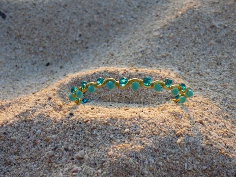 Bracelet Abyss Duo – Acier inoxydable & Pierres Bleu