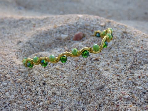 Bracelet Emera - Acier inoxydable & Pierres vertes